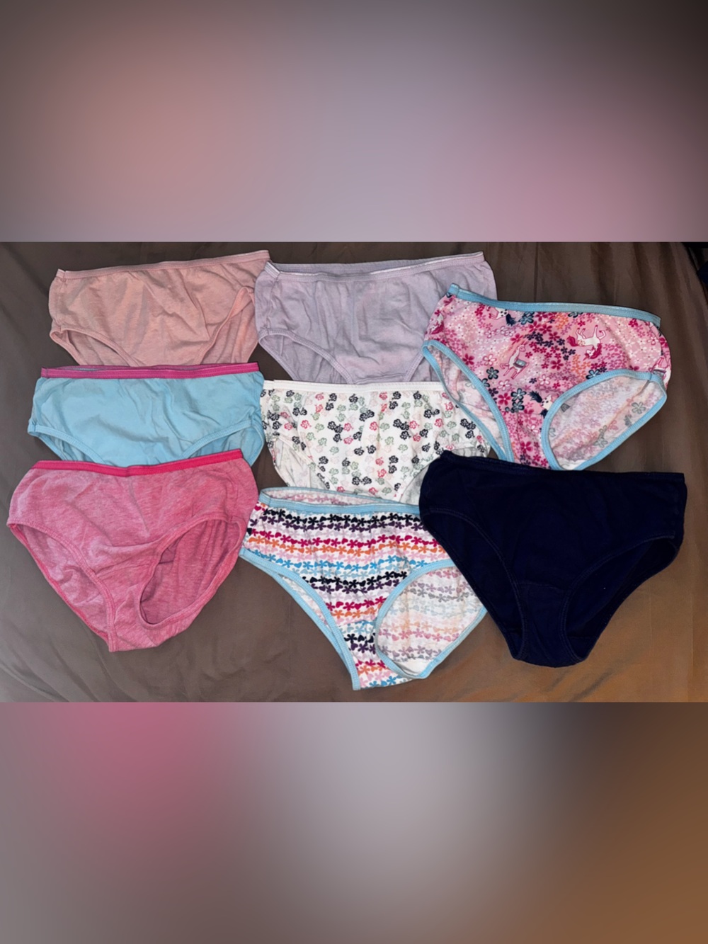 Hanes Girls Underwear Bundle Size 10 Assorted Bikini Briefs 8 Pair